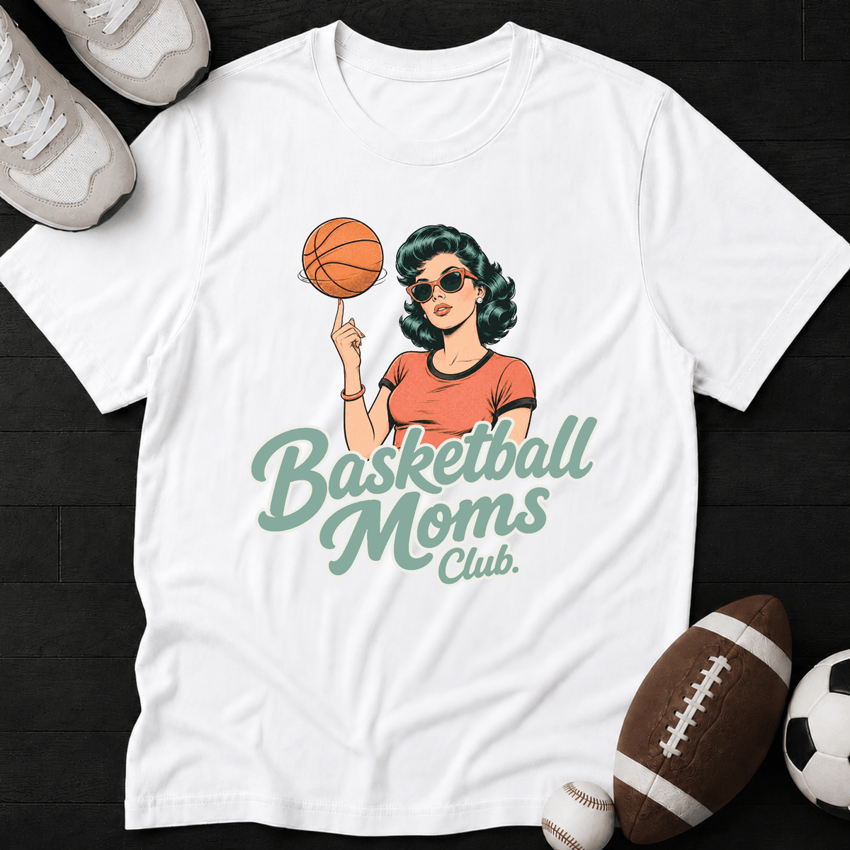 Basketball Moms Club. Brunette T-Shirt