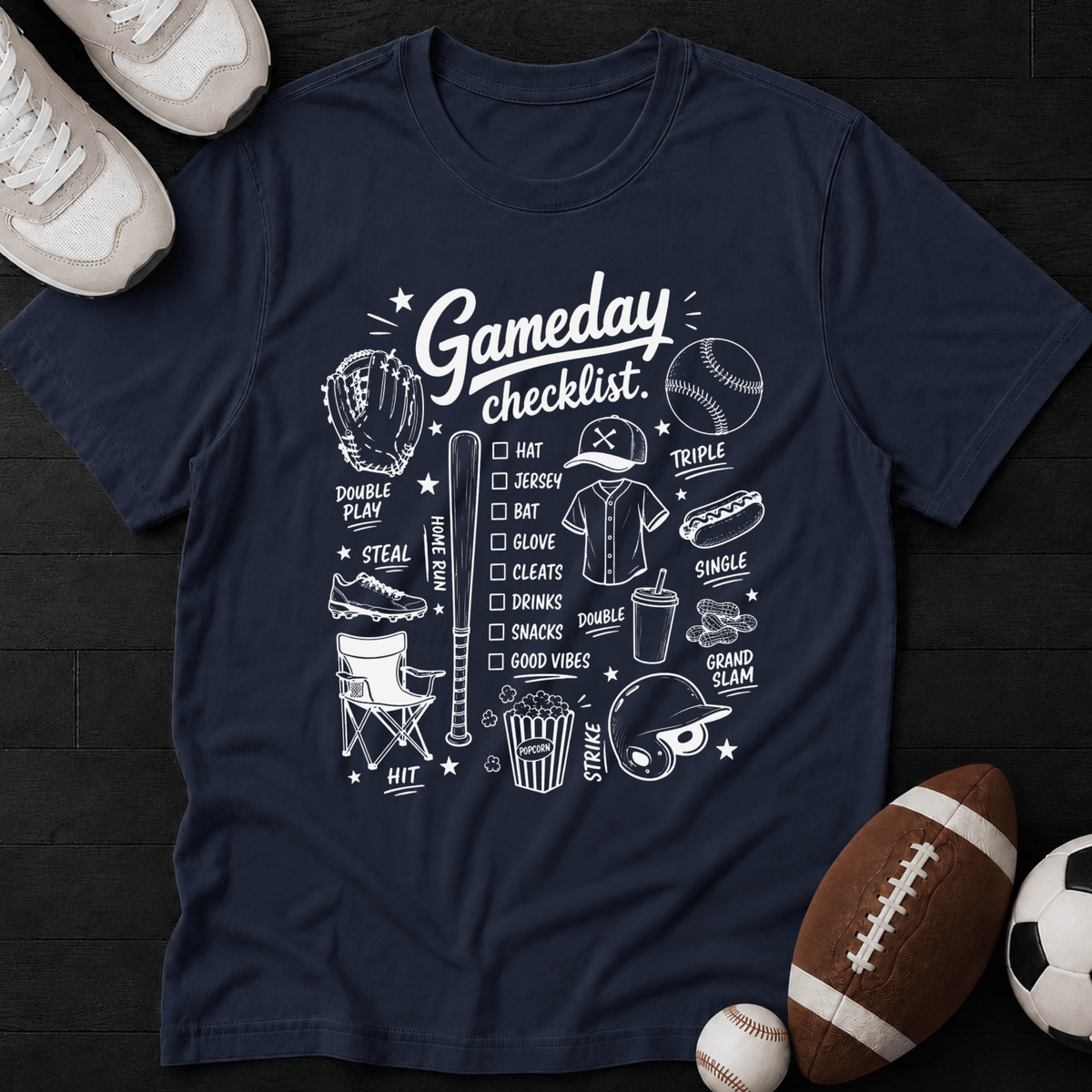 Baseball Gameday Checklist T-shirt