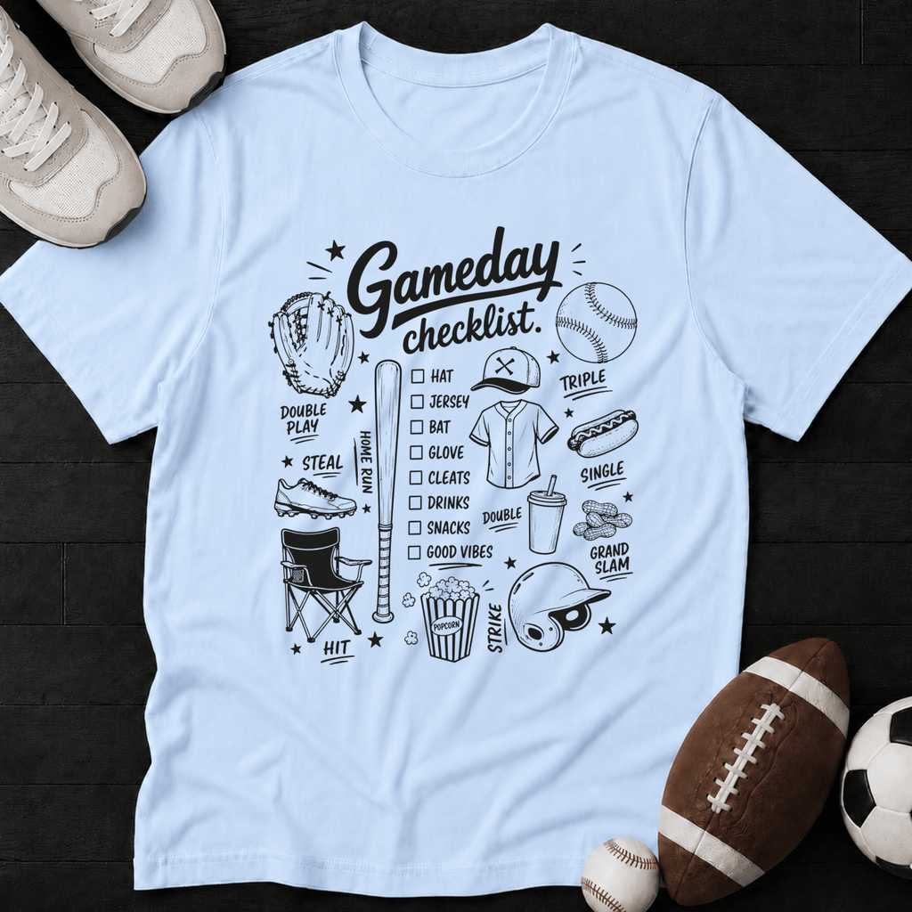 Baseball Gameday Checklist T-shirt