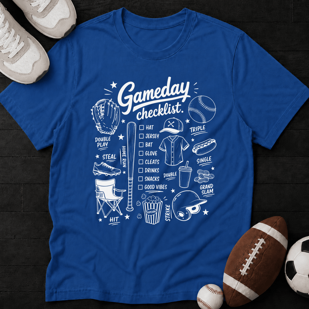 Baseball Gameday Checklist T-shirt