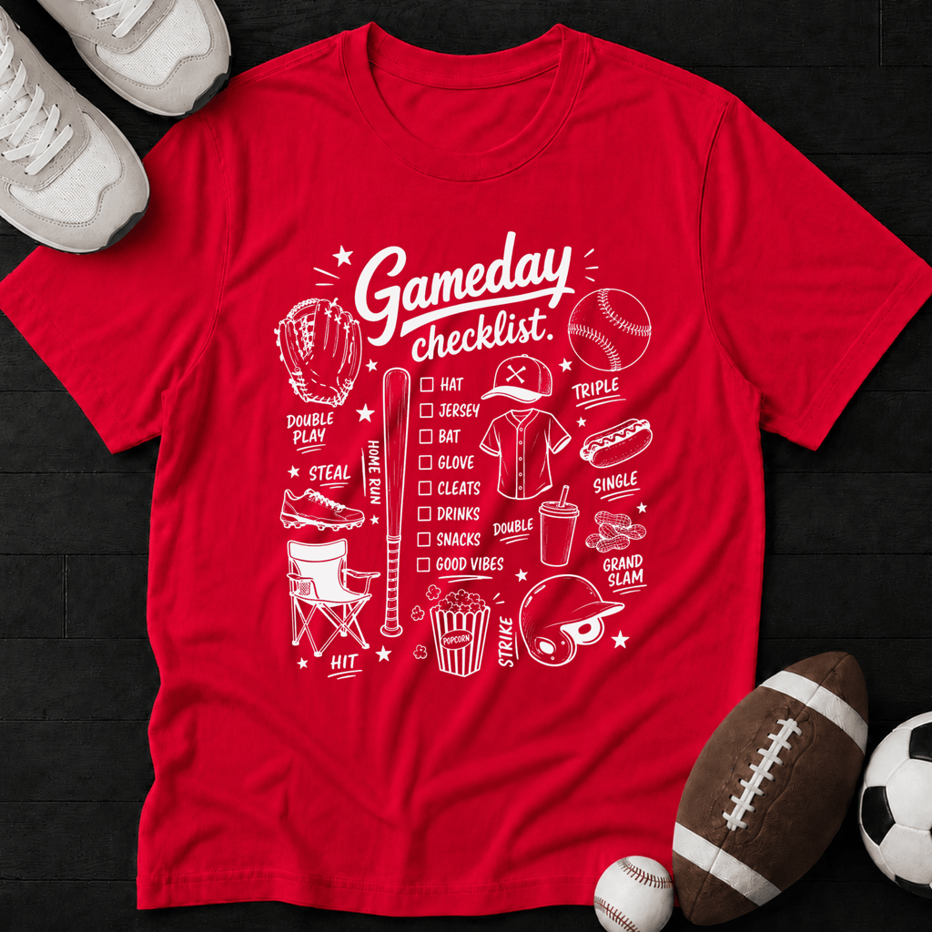 Baseball Gameday Checklist T-shirt