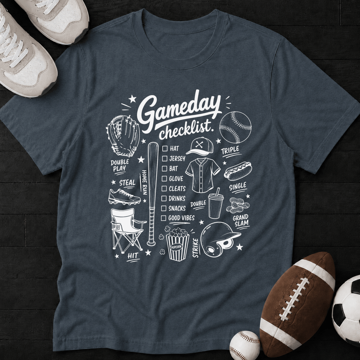 Baseball Gameday Checklist T-shirt