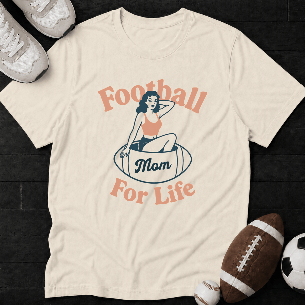 Football Mom For Life T-Shirt