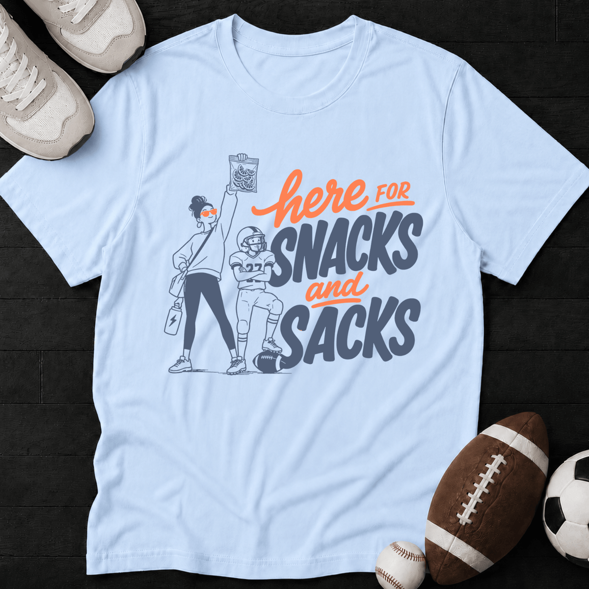 Here for snacks and sacksT-Shirt