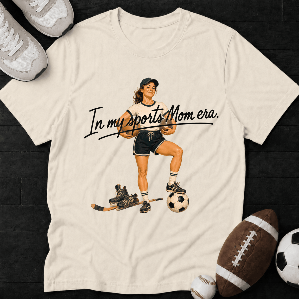 In my sports Mom era retro T-shirt