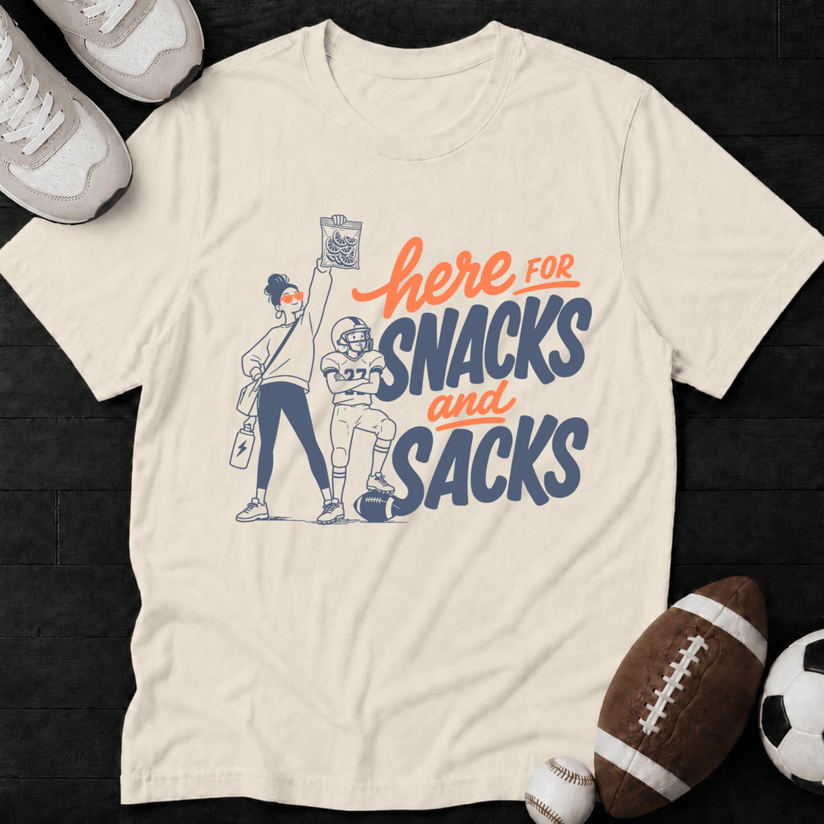 Here for snacks and sacksT-Shirt